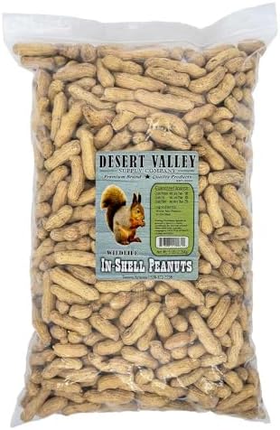 Desert Valley in Shell Peanuts, All Natural Premium Wild Bird and Wildlife Food for Squirrels, Chipmunks, Cardinals, Jays, Woodpeckers and More (5 Pounds)