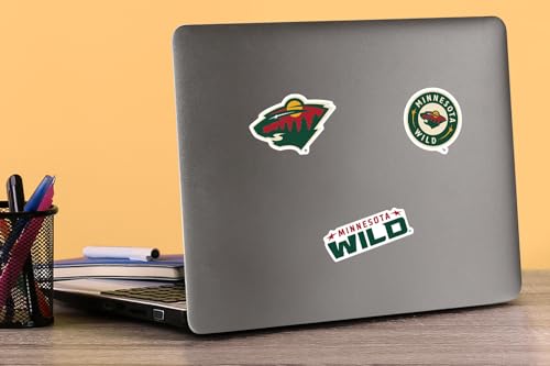 NHL Logo Minnesota Wild 100ct Vinyl Large Deluxe Stickers Variety Pack - Laptop, Water Bottle, Scrapbooking, Tablet, Skateboard, Indoor/Outdoor