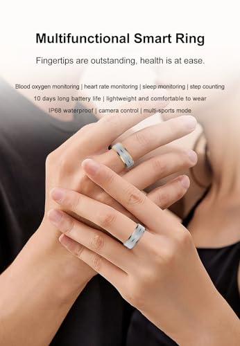 Generic Smart Ring X1 for Men and Women, Night Sleep Tracker Ring, Health Tracker, Fitness Tracker, Heart Rate, IP68 Waterproof Smart Health Ring (Black, 9)