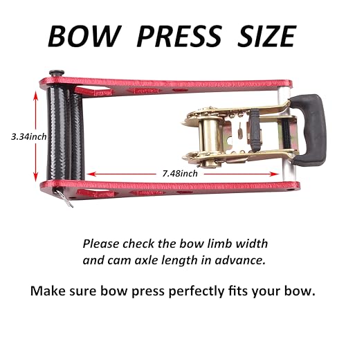 SOPOGER Archery Compound Bow Press - Portable Hand Held Bow Accessories for Compound Bow & Crossbow Aluminum Alloy Ratchet Bow Press Open Tool for Bow String Silencers Replacement (Black)