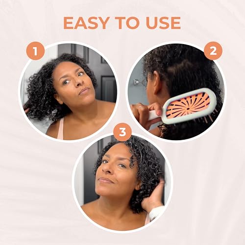 FHI Heat UNbrush Plus — Curly Hair Brush for Gentle & Effective Detangling on Wet or Dry Fragile Hair Types — Detangler Brush w/ 84 UltraFlex Bristles, Ultra-light, Vented, Anti Static Hairbrush