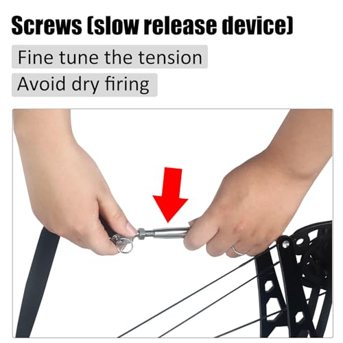 SOPOGER Archery Compound Bow Press - Portable Hand Held Bow Accessories for Compound Bow & Crossbow Aluminum Alloy Ratchet Bow Press Open Tool for Bow String Silencers Replacement (Black)