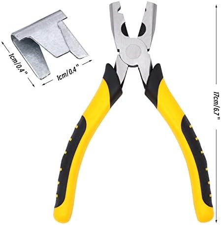 900pcs Rabbit Chicken Wire Cage Clips with Fence Pliers Hog Rings Snap-Ring Pliers Wire Clamp Tool Fasten Clips Buckle Pliers for Building Installation Wire Cage Pet Bird Quail