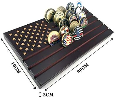 American Flag 6 Rows Challenge Coin Display Holder Military Coin Stand (Large)