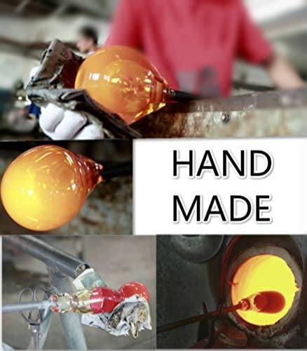 REZIPO Hummingbird Feeder with Perch - Hand Blown Glass - Colored - 38 Fluid Ounces Hummingbird Nectar Capacity Include Hanging Wires and Moat Hook