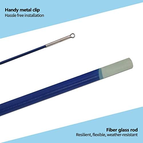 Anley 10Ft Telescopic Flagpole - Retractable Fiberglass Outdoor Telescoping flag pole - Reinforced Twist-to-tighten Section & Clip Hook Top - Lightweight Durable Pole (Blue)