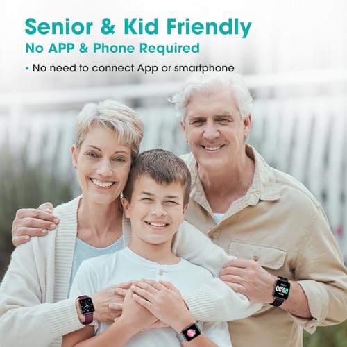 TYKOIT Pedometer Watch Senior Friendly No App/Phone Required, Waterproof Fitness Tracker Watch with Step Counter Calories/Sleep Tracker for Walking Running for Men Women