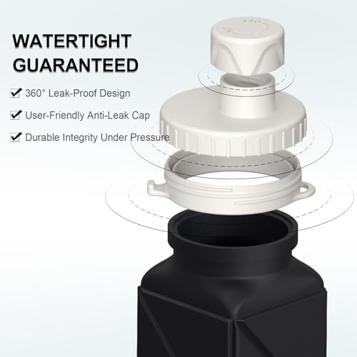 Collapsible Water Bottles with Straw, BEAUTAIL Silicone Foldable Portable Water Bottle 610ml Lightweight Reusable Leakproof for Travel Camping Hiking Cycling Sports, 4 Pack (Black+Dark Blue+Blue+Pink)