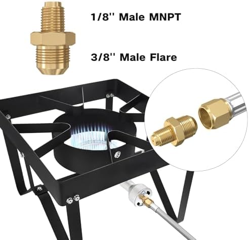 5FT 0-30 PSI Adjustable High Pressure Propane Regulator with Gauge 0~60PSI Gas Flow Indicator QCC1 Stainless Propane Hose with 3/8 Flare x 1/8 MNPT Fits for LP Gas Cooker, Burner, Smoker, Turkey Fryer
