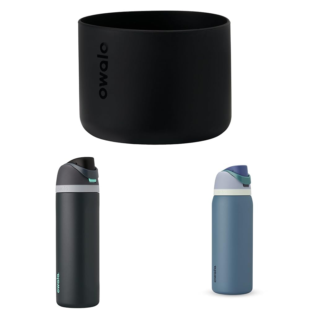 Owala Silicone Water Bottle Boot, Anti-Slip Protective Sleeve & FreeSip Insulated Stainless Steel Water Bottle & FreeSip Insulated Stainless Steel Water Bottle