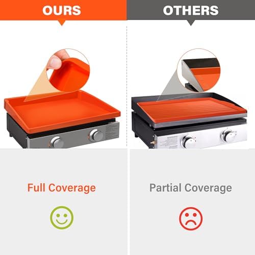 LotFancy Griddle Mat for Blackstone, 22 inch Silicone BBQ Mat, Full Coverage Cover for Griddle Top, Grill Accessories to Protect Grilling from Dust, Dirt, Bugs, Rust