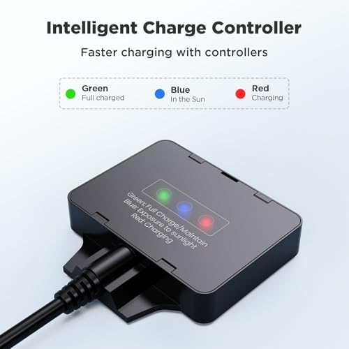 7.5W 12V Solar Battery Charger Maintainer, 12 Volt Solar Panel for Car Battery with Smart Controller, Callsun Low-Iron Tempered Glass Solar Trickle Charger for Boat Truck RV Lawn Mower