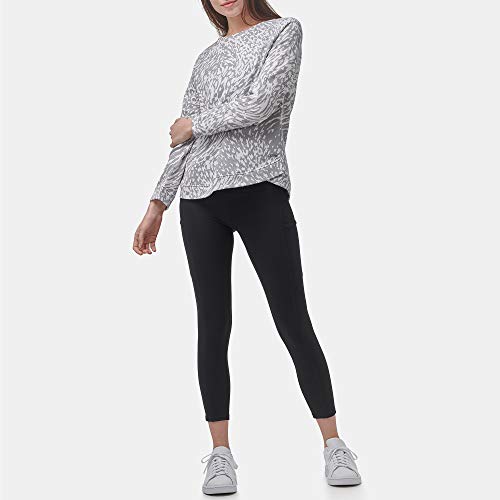Andrew Marc Women's Printed Pullover Sweatshirt, Overcast Animal, X-Large