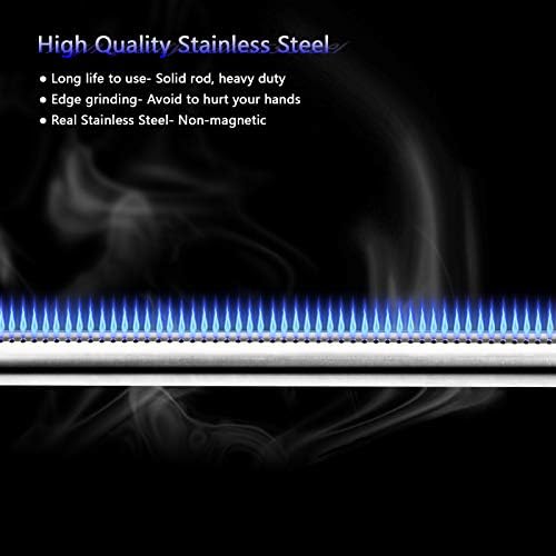 Uniflasy Grill Replacement Parts Kit for Master Forge 5 Burner 3218LT, 3218LTM, 3218LTN, L3218, 2518-3, 2518LN-LPG, E3518-LP, Kenmore 148.16156211, 148.1637110, 5 Pack Grill Burner and Heat Plate