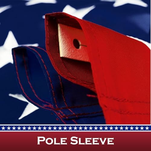 American Flag 2.5x4 FT Pole Sleeve, American Flag sleeve style,Long Lasting US Flag, Heavy Duty Durable TearProof American Flag Sleeve, Embroidered Stars, Sewn Stripes,, UV Protection,Flags for Outside (Pole NOT Included)