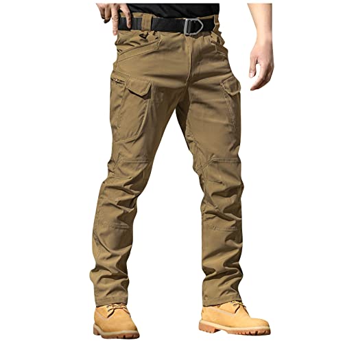 Baggy Cargo Pants Men Summer Work Pants Hiking Pants Cotton Outdoor Camo Tactical Pants Waterproof Pants Motorcycle Pants Mens Lightweight Stretch Fishing Travel Camping Pants with Multi Pockets