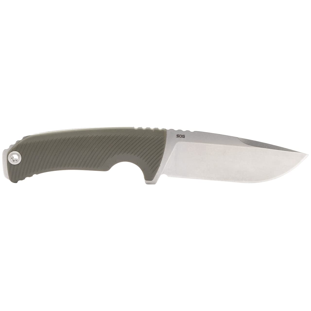 SOG Tellus FX Full-Sized Fixed Blade Knife 4.2" Full-Tang CRYO 440C Steel Blade GRN Handle UMS Compatible Sheath, Olive Drab