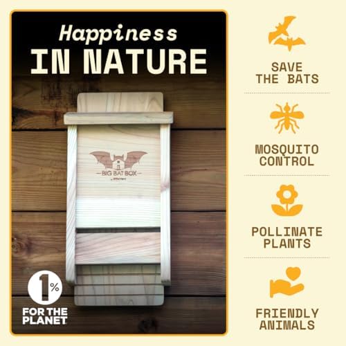 BIGBATBOX - Complete Bat House for Outdoors - Clean Backyard from Mosquitoes - No Interior Paint - One-Chamber Design - Easy to Hang - Bat Houses for Outdoors