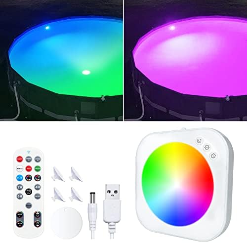 Rechargeable Submersible Pool Lights with Remote, Led Pool Light for Inground Pools Waterproof, Battery Operated Underwater Magnetic Lights for Above Ground Pools Light