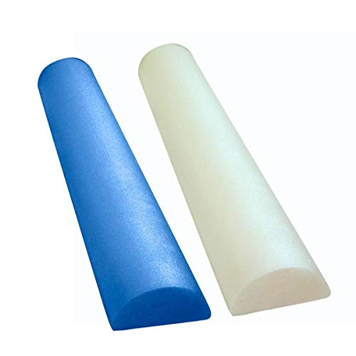 CanDo White PE Foam Rollers for Exercise, Finess, Muscle Restoration, Massage Therapy, Sport Recovery and Physical Therapy for Home, Clinics, Professional Therapy Round 6" x 30"