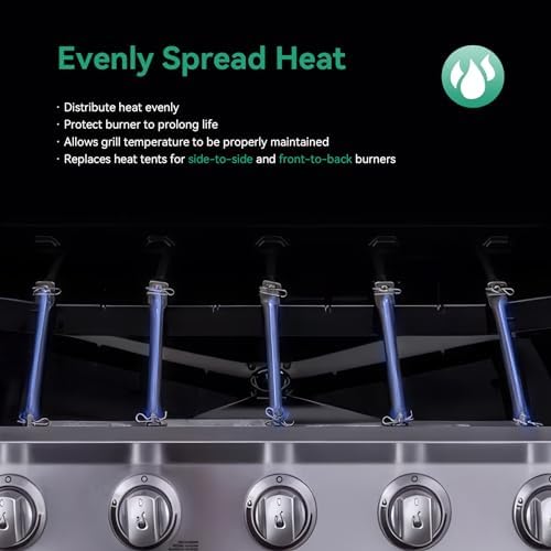 Grill Replacement Parts for Charbroil Performance 5 Burner 463347519 463347518, 475 4 Burner 463347017, 463342119, 463376018P2 Grills, G470-5200-W1 Burner, G470-0004-W1A Heat Plate, Crossover Tube