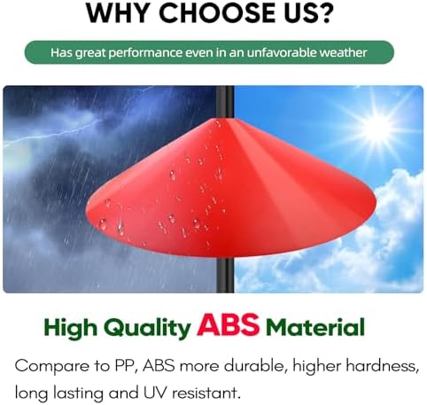 24-inch Large Squirrel Proof Bird Feeders for Outside Hanging, Outdoor Squirrel Baffles for Bird Feeders Pole, Red Color