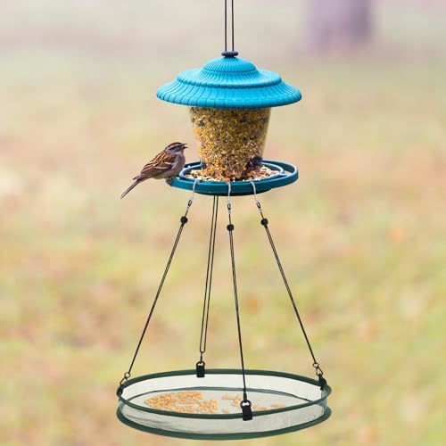 Universal Wild Bird Seed Catcher Hanging Hoop Platform Bird Seed Catcher Tray for Hummingbird Feeders Bee Feeder Outdoor Garden Accessories (2 Pieces,20 Inch)