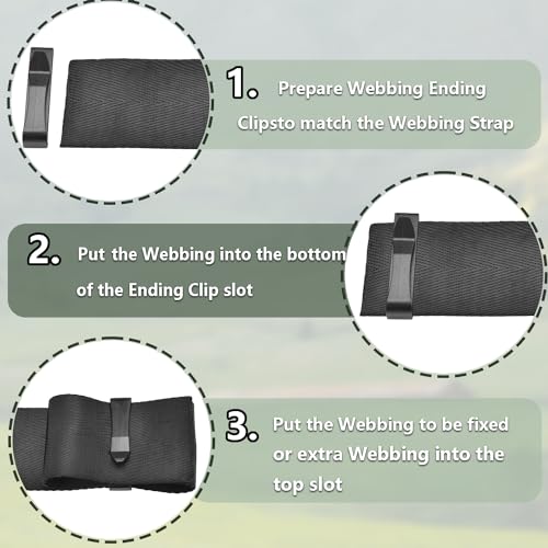 1-1/4" Plastic Webbing Ending Clip, 20 Pack Tactical Molle Belt Clip Hook, Hiking Camping Outdoor Backpack Strap Keeper Clips Slip Clip Buckle Helmet Goggle Strap Clip Replacement