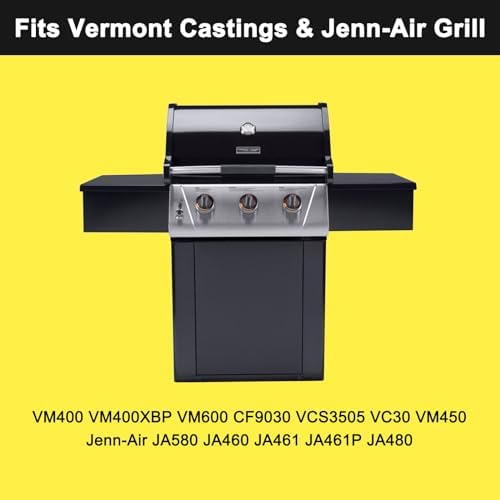 Repair kit for Vermont Castings CF9030 VM400XBP VM450 VM450SSP VM600 CF9055 CF9085 VCS5005, Jenn-Air JA461 JA580 JA461P Grill Parts, Stainless Steel Grill Burner Tube and Heat Plate Tent Shield