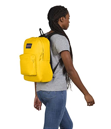 JanSport SuperBreak Backpack - Class, Travel, or Work Bag with Water Bottle Pocket - Lemon
