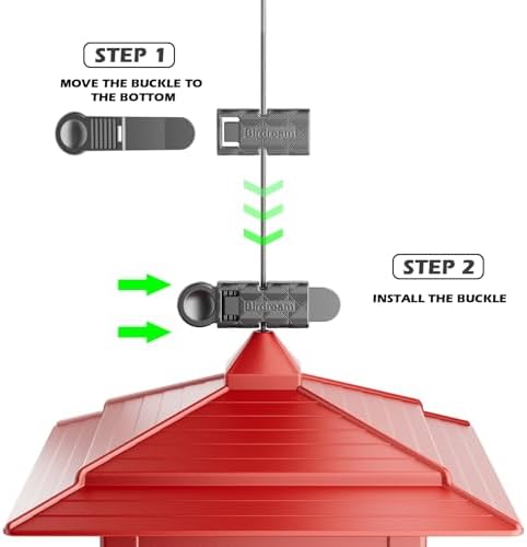 Birdream 2 Pack Bird Feeders for Outdoors Hanging - 7LB Total Capacity Classic Courtyard Design Fun Assembly Large Bird Feeder, Attracting Wild Birds Cardinals Goldfinches Sparrows - Red