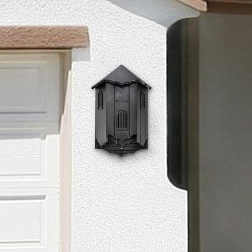 Wooden Castle Bat Houses for Outside Bat Box for Outdoors - Large Three Chamber Box Perfectly Designed to Attract Bats - Durable and Easy to Hang(Bat House Ⅰ Black)
