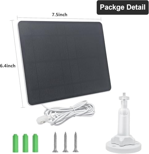 Solar Panel for Tapo Outdoor Security Camera, 5W Solar Charger Compatible with TP-Link Tapo MagCam C425/C420/C400, 9.4ft Waterproof Charging Cable, 360°Adjustable Mount, 7.5 * 6.4 Inch