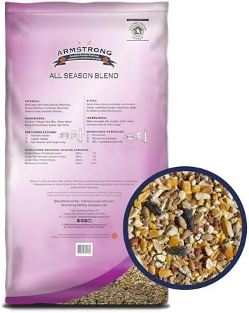 Armstrong Wild Bird Food All Season Bird Seed Blend, 40 Pounds - with Cut Corn, Wheat, White & Red Millet, Black Oil Sunflower Seeds for Blue Jays, Dark-Eyed Juncos and Mourning Doves
