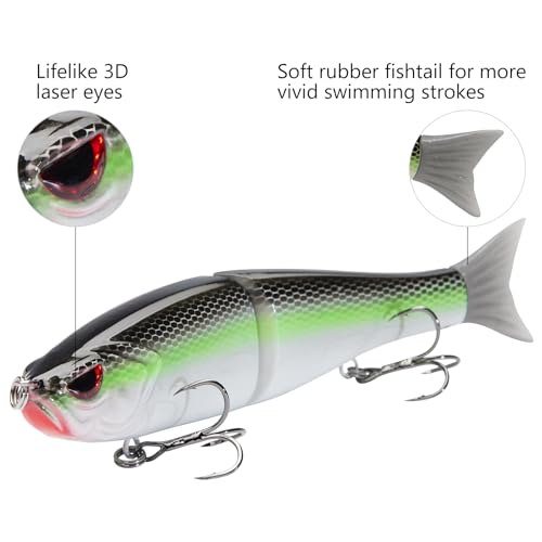 Bassdash SwimShad Glide Baits Jointed Swimbait Bass Pike Salmon Trout Muskie Fishing Lure