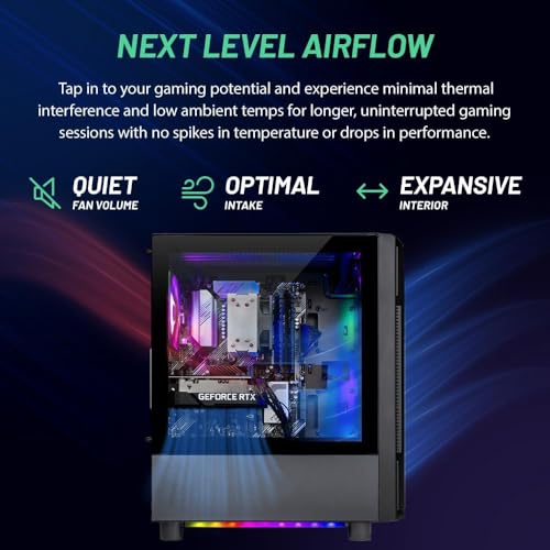 Skytech Shadow Gaming PC Desktop, Ryzen 7 7700 3.8 GHz (5.3GHz Turbo Boost), NVIDIA RTX 4060 8GB GDDR6, 1TB SSD, 16GB DDR5 RAM 5200, 650W Gold PSU, Wi-Fi, Win 11 Home