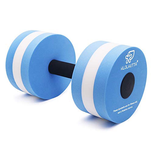 KLOLKUTTA Aquatic Dumbells, 2PCS Water Aerobic Exercise Foam Dumbbell Pool Resistance,Water Aqua Fitness Barbells Hand Bar Exercises Equipment for Weight Loss