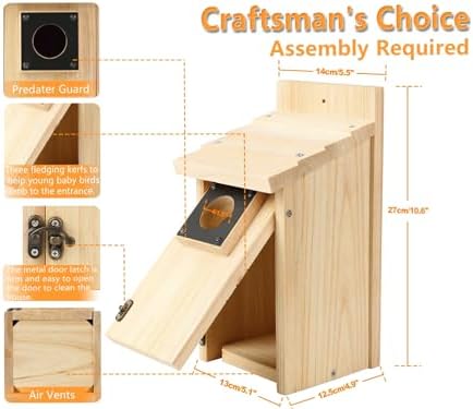 2 Pack Wood Bird Houses for Outside with Paint Set for Bluebird Finch Swallow Wren Chickadee, Crafts & DIY Birdhouse Kits for Adults & Kids to Build