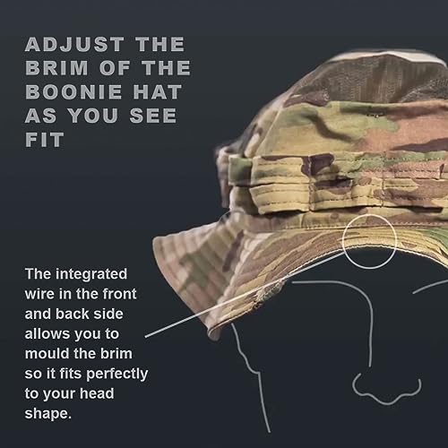 UF Pro Striker Gen 2 Boonie Hat - Military Tactical Brim Hat, Sun Cap for Men Hunting Fishing Outdoor Camping, Brown Grey Small