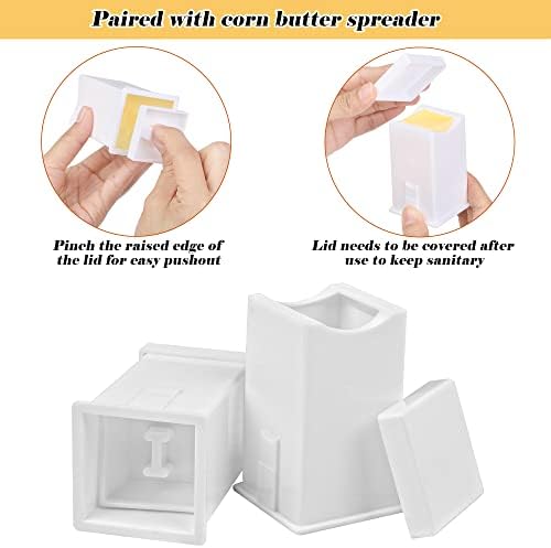 Aodaer 8 Pieces Plastic Corn Trays Corn Cob Holders and Dish Set with 2 Corn Butter Spreaders Corn on the Cob Skewers Service Tray Corn Dish Corn Holders BBQ Tools Cob Dinnerware Set