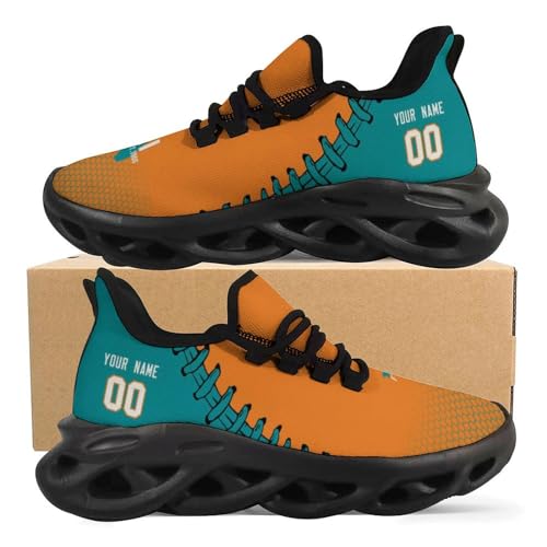Custom Men's Sneakers Football Personalized Breathable Fan Gift Name & Number Athletic Gym Slip-on Shoes