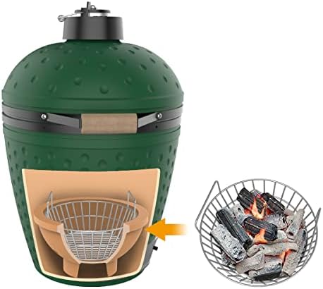 Stainless Charcoal Ash Basket for Large BGE Grill, Charcoal Grill Ash Basket also fits Kamado Joe Classic and Other Similar Grills