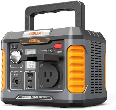 BALDR Portable Power Station, 330W(660W Peak) Solar Generator, 288Wh Solar Power Bank 120V Pure Sine Wave AC Outlet, 78000mAh Backup Lithium Battery for Home CPAP Camping Travel Outdoors Emergency