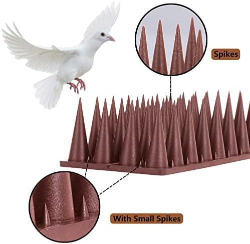 Bird Spikes, 30 Pack Bird Deterrent for Outside, Pigeon Spikes for Raccoon Squirrel Cats Bird Deterrent Spikes for Fences and Roofs to Keep Birds Away(28Feet)