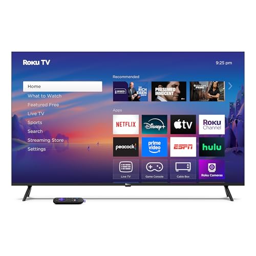 Roku Smart TV 2025 – 50-Inch Select Series, 4K HDR TV – RokuTV with Enhanced Voice Remote – Flat Screen LED Television with Wi-Fi for Streaming Live Local News, Sports, Family Entertainment