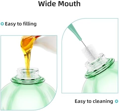 Auslar Hummingbird Feeder, Green Glass Hummingbird Feeder for Outdoors Hanging with Ant Moat, 5 Simulation Flowers Feeding Ports, 23 Ounces, Rustproof, Fade Proof, Pomegranate Shape, 2 Pack