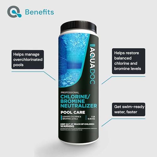 AquaDoc Bromine & Chlorine Neutralizer for Pool & Hot Tub - 1lb - Sodium Thiosulfate Formula to Reduce Chlorine & Bromine Levels - Made in The USA