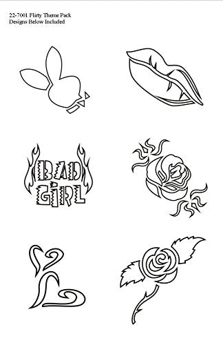BADGER Totally Tattoo Body Art Stencils Flirty Theme Pack
