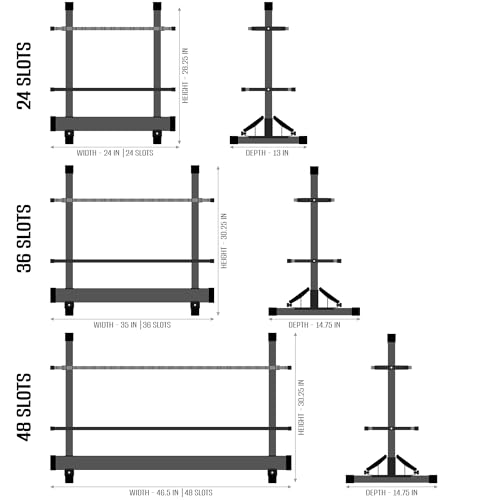 Savior Equipment Fishing Rod Rack Holder Organizer, Lightweight Aluminum Vertical Fish Pole Garage Storage Ground Display Stand, Hold Up to 24 Slots Fresh Salt Water Spinning Rods & Reel Combo, Black