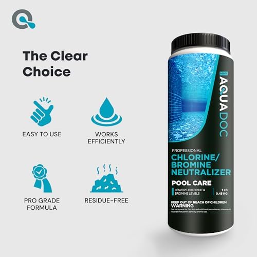 AquaDoc Bromine & Chlorine Neutralizer for Pool & Hot Tub - 1lb - Sodium Thiosulfate Formula to Reduce Chlorine & Bromine Levels - Made in The USA